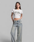 'Hot Girls Like Techno' Cropped Tee