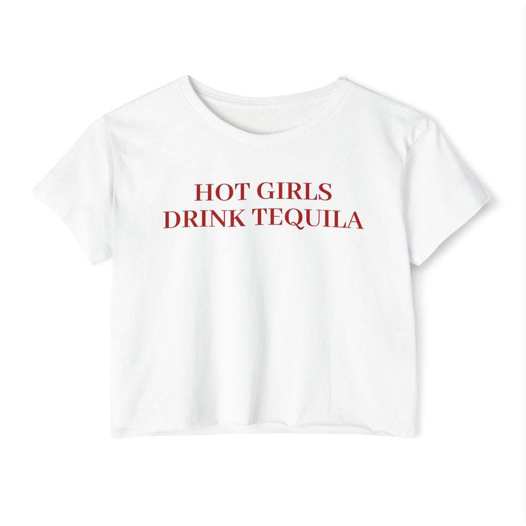 'Hot Girls Drink Tequila' Cropped Tee